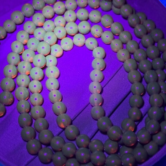 Vintage Natural Amber Beaded Necklace Long 46 in 8mm Beads Glow Gemstone - Picture 13 of 13